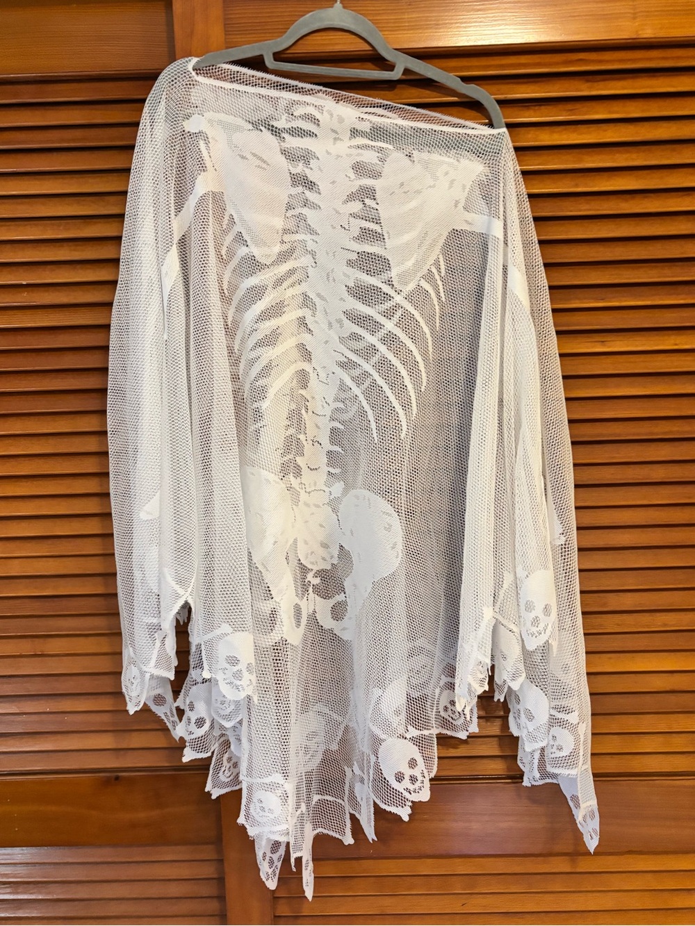 Sheer White Skeleton Lace Poncho